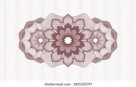 Red linear rosette. Vector Illustration. Detailed 