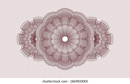 Red linear rosette. Vector Illustration. Detailed 