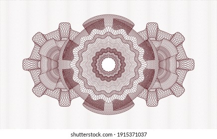 Red linear rosette. Vector Illustration. Detailed 