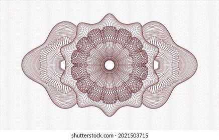 Red linear rosette. Vector Illustration. Detailed 