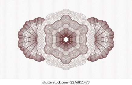 Red linear rosette. Vector Illustration. Detailed 