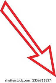 Red lined arrow direction icon. Red color vector illustration for website banners, apps, ads and social media design elements.