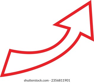 Red lined arrow direction icon. Red color vector illustration for website banners, apps, ads and social media design elements.