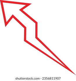 Icono de dirección de flecha roja alineada. Ilustración vectorial de color rojo para banners de sitios web, aplicaciones, anuncios y elementos de diseño de medios sociales.