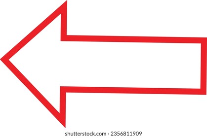 Red lined arrow direction icon. Red color vector illustration for website banners, apps, ads and social media design elements.