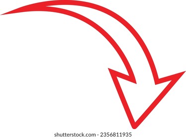 Red lined arrow direction icon. Red color vector illustration for website banners, apps, ads and social media design elements.