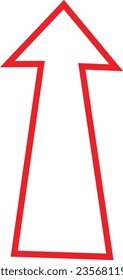 Red lined arrow direction icon. Red color vector illustration for website banners, apps, ads and social media design elements.