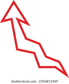 Icono de dirección de flecha roja alineada. Ilustración vectorial de color rojo para banners de sitios web, aplicaciones, anuncios y elementos de diseño de medios sociales.