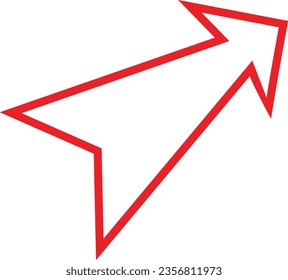 Red lined arrow direction icon. Red color vector illustration for website banners, apps, ads and social media design elements.