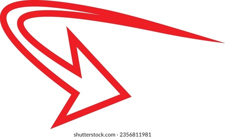 Icono de dirección de flecha roja alineada. Ilustración vectorial de color rojo para banners de sitios web, aplicaciones, anuncios y elementos de diseño de medios sociales.