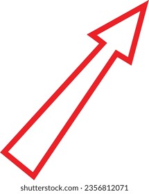 Icono de dirección de flecha roja alineada. Ilustración vectorial de color rojo para banners de sitios web, aplicaciones, anuncios y elementos de diseño de medios sociales.