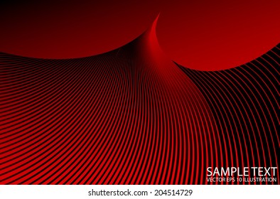 Red lined futuristic background vector illustration - Red space vector abstract template