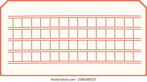 red lined paper background frame