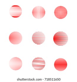 Red Lines in Circle Form . Spiral Vector Illustration .Technology round Logo . Design element . Abstract Geometric shape . Striped border frame for image