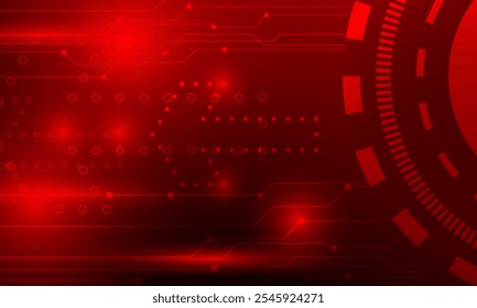 red lines circuit arrow dot high technology networking abstract background