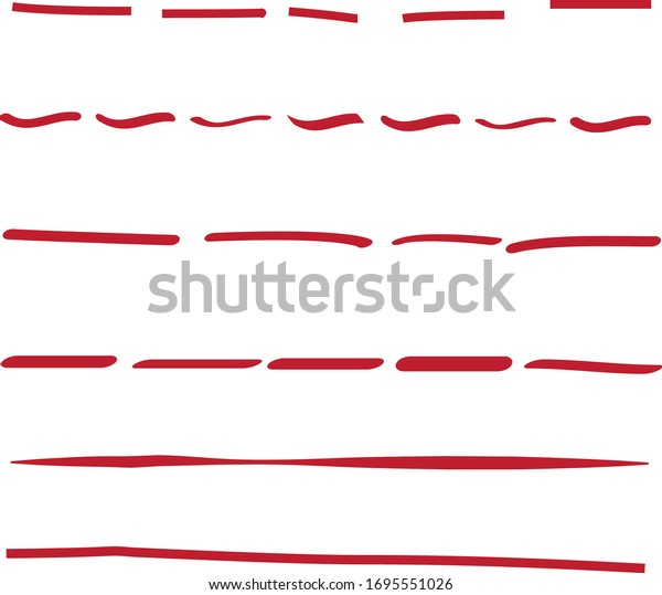 Red lines\
hand drawn vector set isolated on white background. Collection of\
doodle lines, hand drawn template. Red marker and grunge brush\
stroke lines, vector\
illustration