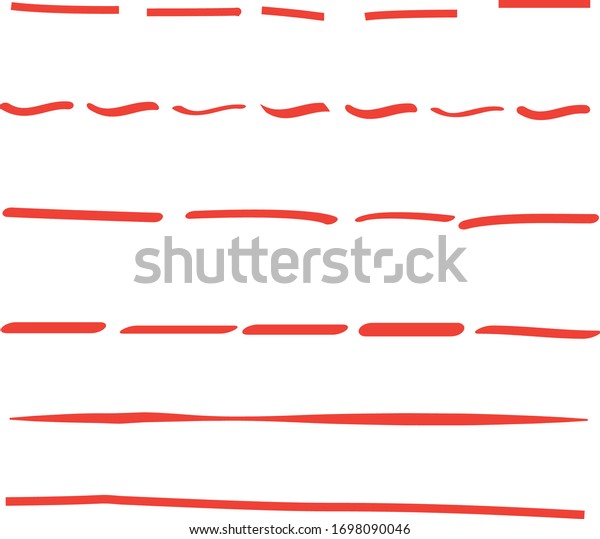 Red lines
hand drawn vector set isolated on white background. Collection of
doodle lines, hand drawn template. Red marker and grunge brush
stroke lines, vector
illustration