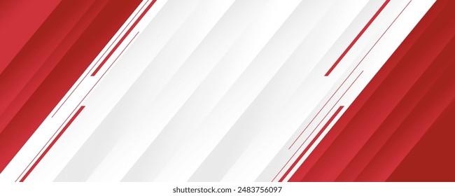 Red lines on an abstract white background. Simple gradient banner style, bright colors, slanted lines with light and shadow.