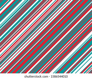 Red lines on green background. Traditional classic ornament. Christmas vector. Holiday background. Winter xmas decoration illustration. Holiday card. Striped patern.