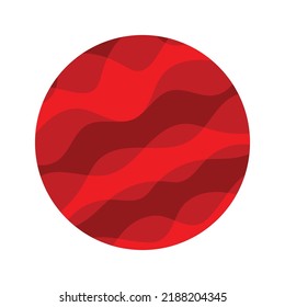 Red Lines Pattern Circle Frame Abstract Background. Isolated. Vector
