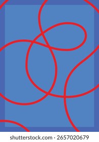 Líneas rojas más fondo azul del cartel del Vector del contraste