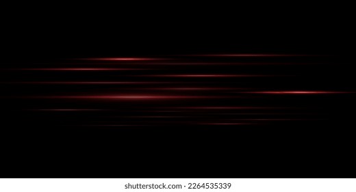 Red lines, rays, flashes of light. Film texture background with light transparency on black background