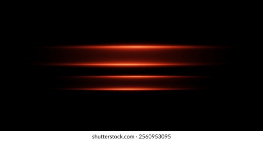 Red lines of speed and light movement, horizontal effect. On a black background.