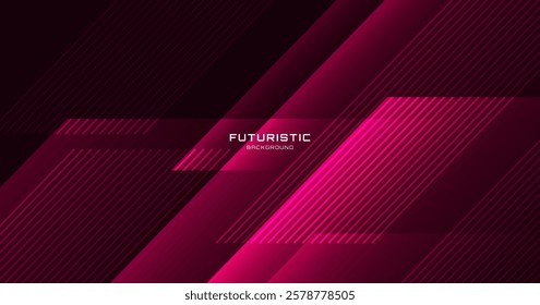 Red lines techno abstract background overlap layer on dark space with diagonal shape effect decoration. Modern graphic design element stripes style concept for web banner, card, or brochure cover