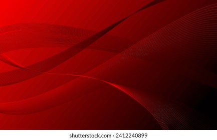 red lines wave curves on smooth gradient elegant abstract background