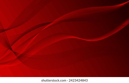 curvas de onda de líneas rojas con fondo abstracto de gradiente suave