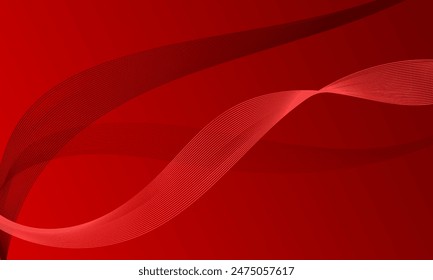 Rote Linien Wellenkurven im glatten Gradienten Abstrakter Hintergrund