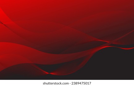 rote Linien Wellenkurven mit weichem Farbverlauf-abstraktem Technologie-Hintergrund