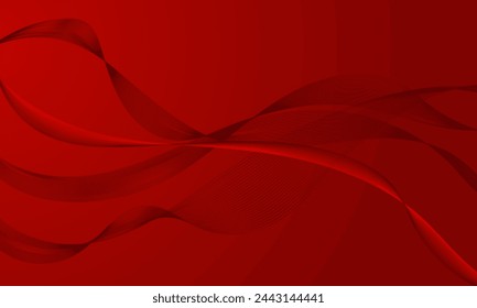 red lines wave curves with soft gradient abstract background