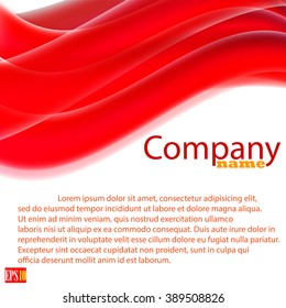 Red lines, wave motion top, abstract background for business, flyer, brochure, booklet and websites design, Vector