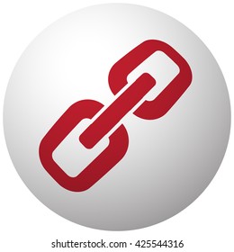 Red Links icon on white ball
