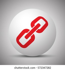 Red Links icon on white sphere