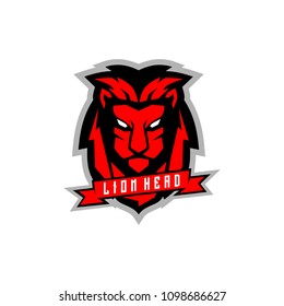 red lion head logo vector