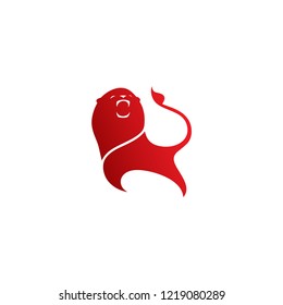 Red lion symbol - isolated vector illustration