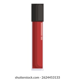 Red lip gloss is standing on a white background, adding a touch of color to the scene
