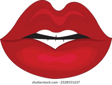 Icono de labio rojo Arte vectorial 2