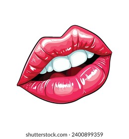 labio rojo aislado en fondo blanco