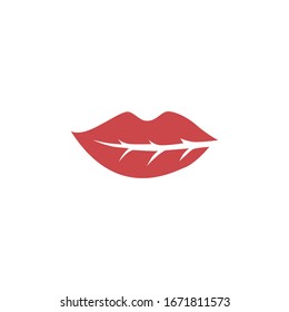 Logo del labio rojo e ilustración
