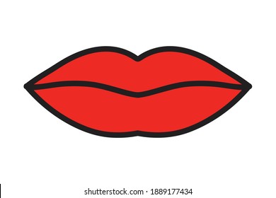 einfache rote Lippe Symbol Design Vektor eps.10