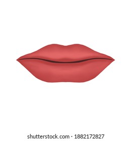 rote Lippe, Vektorsymbol auf weißem Hintergrund 