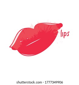Red lip vector logo design