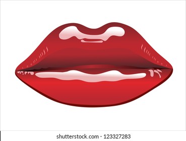 Red Lips Stock Vector (Royalty Free) 123327283 | Shutterstock