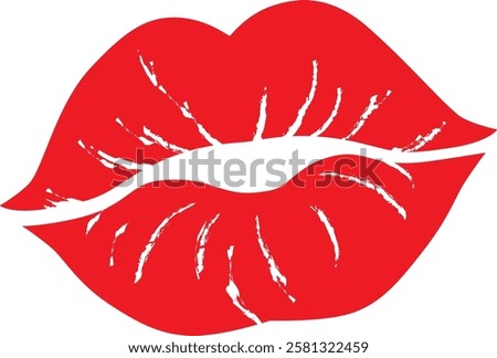 red lips cartoon icon. cute and feminine vector illustration element. for beauty theme or other.