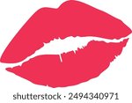 Red lips. Female mouth icon. Vector illustration