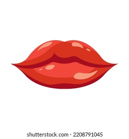 Red Lips Female Mouth Showing Kiss Stock Vector (royalty Free 