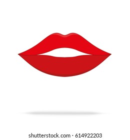 red lips icon isolated on a white background